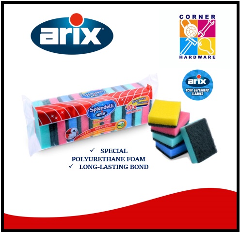 Image of ARIX Colorful Synthetic Sponge Scourer 10pcs. Regular