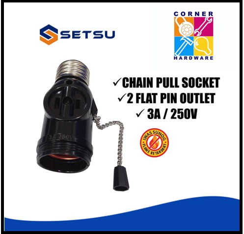 Image of SETSU Chain Pull Socket with 2 Flat Pin Outlet