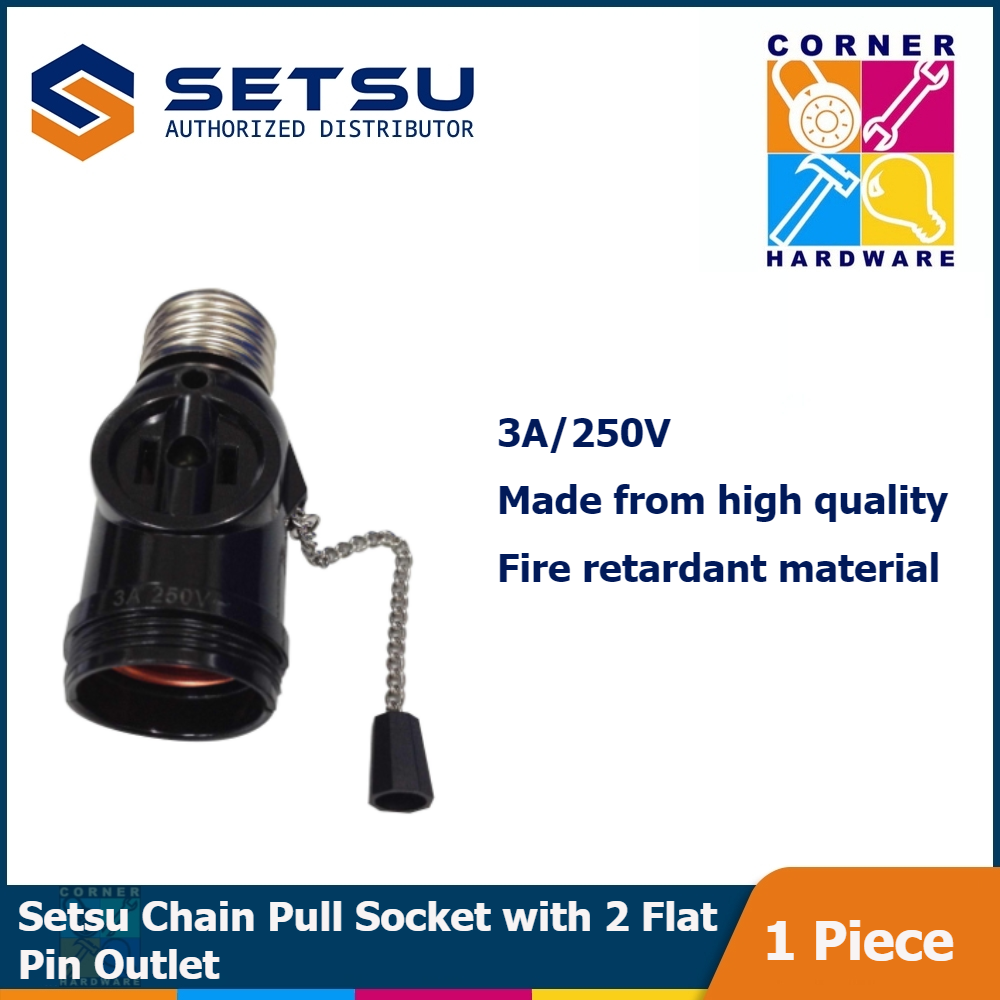 Image of SETSU Chain Pull Socket with 2 Flat Pin Outlet